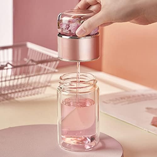 Yosoo Health Gear Tea Infuser Bottle, 420ml Tea Flood Cup Glass Water Bottle Double Wall Borosilicate Travel Tea Tumbler with Stainless Steel Filter Leakage Proof Water Separation Tea Mug - Bloomnest
