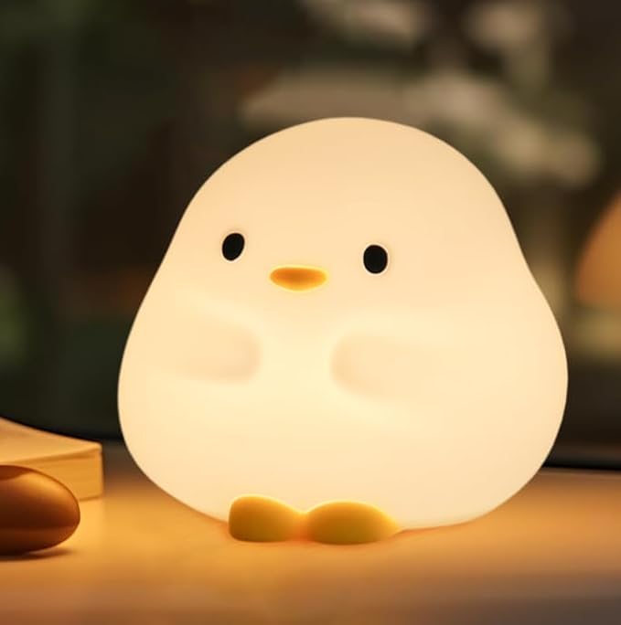 Cute Duck Night Light for Kids,Duck Squishy Lamp for Girls,Super Cute & Soft Touch Silicone Lamp for Bedrooms Nursery,Unique Kids Room Decor Gift Toy for Boys Girls Women(2 Levels) - Bloomnest