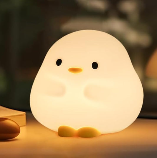 Cute Duck Night Light for Kids,Duck Squishy Lamp for Girls,Super Cute & Soft Touch Silicone Lamp for Bedrooms Nursery,Unique Kids Room Decor Gift Toy for Boys Girls Women(2 Levels) - Bloomnest