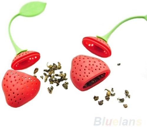 Design Loose Tea Leaf Strainer Herbal Spice Infuser Filter, Red.,