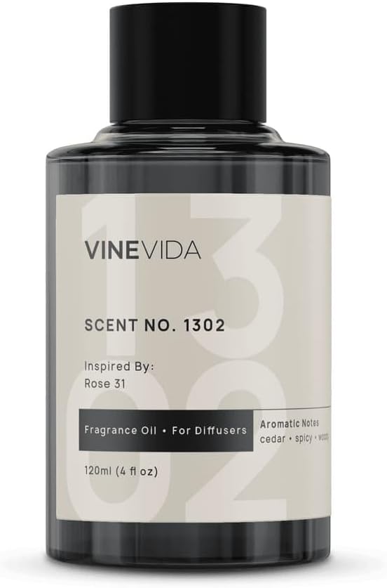 VINEVIDA [4 Fl Oz] Scent NO. 1302 Fragrance Oil for Cold Air Diffusers, Aromatic Notes of Cedarwood Spicy Woody, Essential Oils for Diffuser Oil Refill & Air Freshener Room Spray - Bloomnest