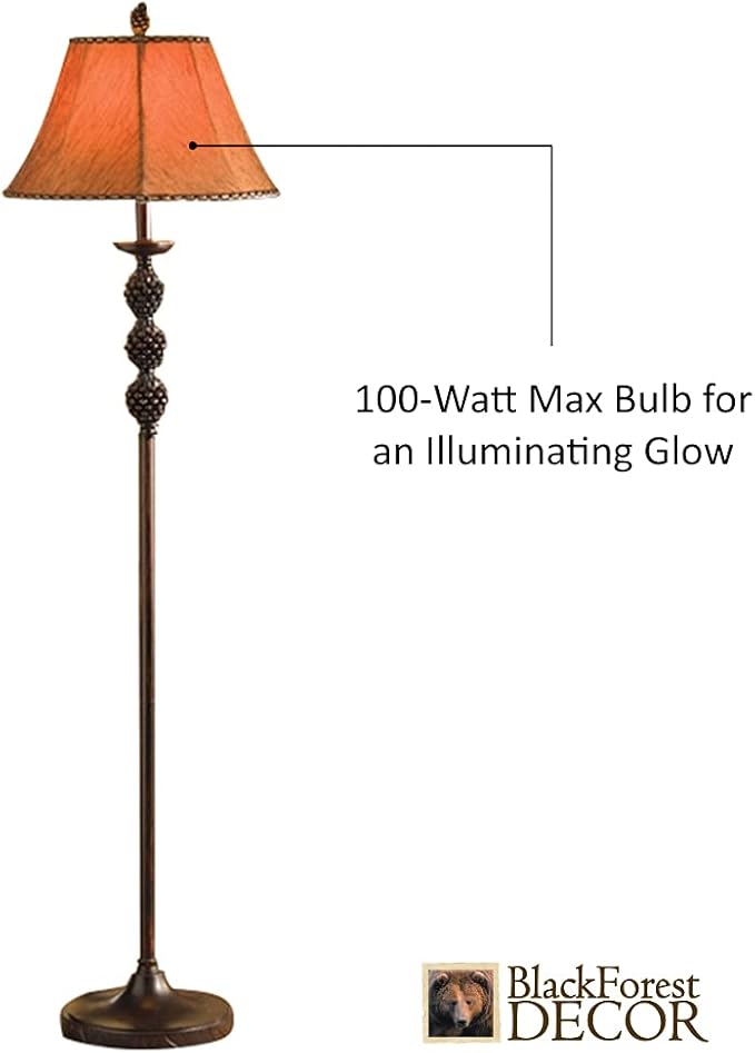 BLACK FOREST DECOR Rustic Lodge Floor Lamp - Pinegrove Standing Lamp for Home & Cabin Decor - Bloomnest