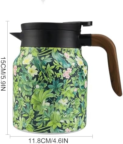 Vintage Floral Teapot with Built In Infuser, 2025 New Stainless Steel Thermal Teapot 1000ml Large Capacity to Meet Daily Needs (Pattern06)