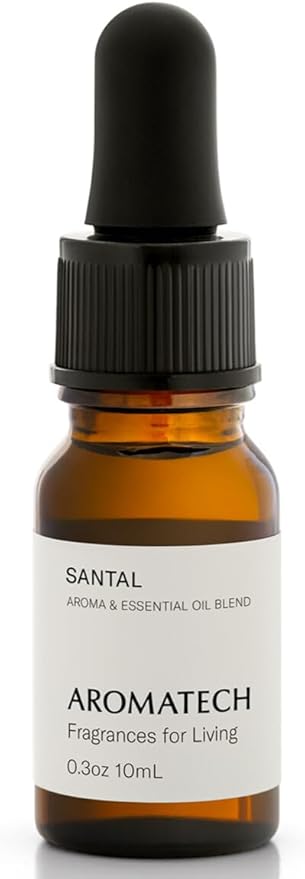 AromaTech Santal Aroma Essential Oil Blend: Luxury Hotel Inspired Aromatherapy with Amber, Vanilla, Cedar & Sandalwood for Ultrasonic Diffusers & Nebulizers - 0.3 fl oz, 10 mL - Bloomnest