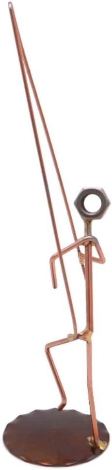 Hooked Pants Fisherman Collectible Handmade Metal Art Figurine, Desk Accessories, Trophy, Boss Gift, Home Office Décor, Collectible Figures - Bloomnest