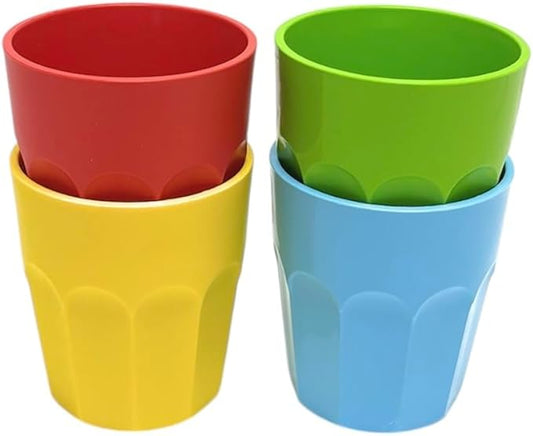 Mintra Home Unbreakable Drinking Cups and Tumblers 4PK - Shatterproof, BPA Free, Reusable, Party Cups, BBQ, Colorful Set, indoors and outdoors (Blue, Yellow, Red, Green, Small - 12oz Set 1) - Bloomnest