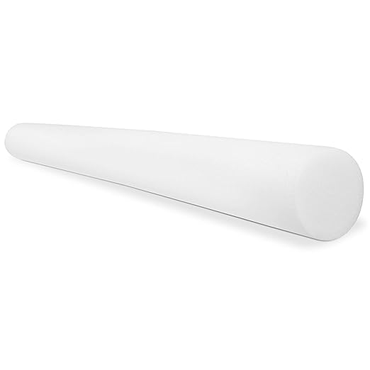 CanDo Slim White PE Foam Rollers for Exercise, Fitness, Muscle Restoration, Massage Therapy, Sport Recovery and Physical Therapy for Home, Clinics, Professional Therapy 3" x 36" Round - Bloomnest