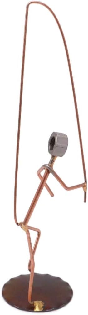 Hooked Pants Fisherman Collectible Handmade Metal Art Figurine, Desk Accessories, Trophy, Boss Gift, Home Office Décor, Collectible Figures - Bloomnest
