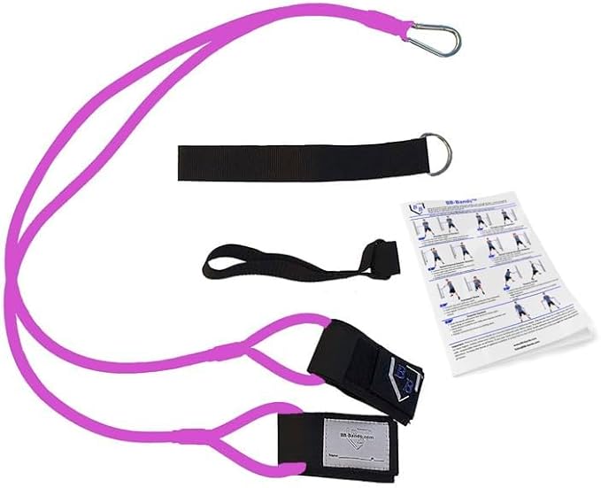 BB Bands Baseball Softball Resistance Training Bands - Arm Strength, Pitching Conditioning Equipment, 3 Strengths (Youth, Adult, Heavy), 7 Colors, Includes Anchor Strap, Door Mount, Bag, Workout Guide - Bloomnest
