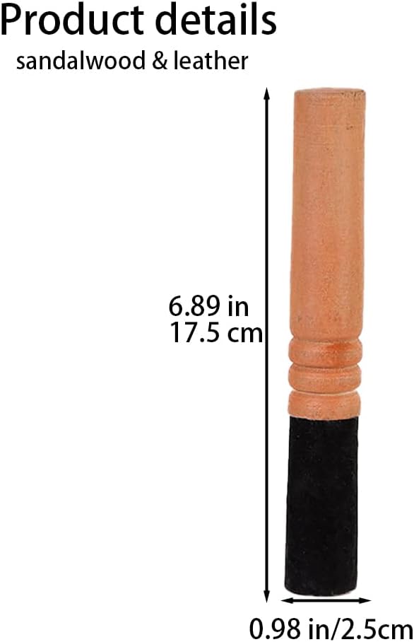 1 Pc Tibetan Singing Bowl Mallet Suede Striker, Handmade Leather Wrapped Meditation Mallet Sound Bowl Stick, Buddha Musical Instruments for Buddhist Meditation Yoga Chime, Black & Brown - Bloomnest