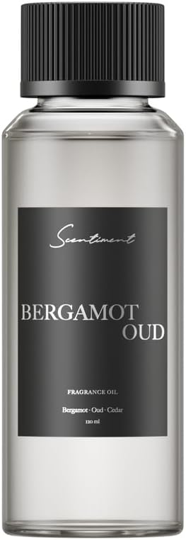 Scentiment Diffuser Oil - Bergamot Oud | Aromatherapy Home Fragrance | Luxurious Scent with Notes of Orange, Bergamot, Oud (120ml) - Bloomnest