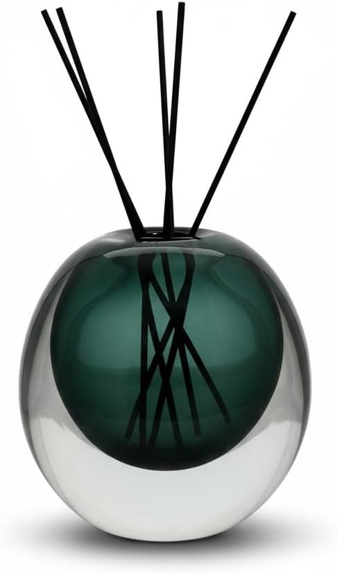 Green Glass Vase, DIY Empty Reed Diffuser Bottle for Essential Oils, 200mL, Aromatherapy, Modern Home Decor Bloomnest