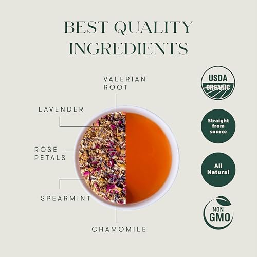 Luxmi Estates Valerian Dream Organic Valerian Root Tea (25 Tea Bags) Caffeine Free Tea Bags For Sleep, Relaxing, Calming, and Stress Relief, With Certified Organic Valerian Root Tea - Bloomnest