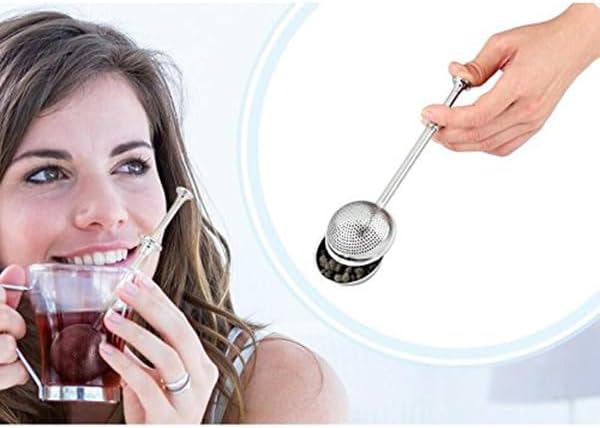 Veemoon Stainless Steel Ball Tea Infuser Set of 2 Long Handle Tea Strainer for Loose Leaf Dishwasher Safe Perfect for Medium to Large Leaves