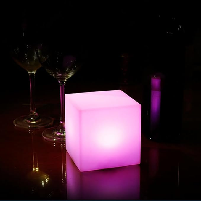 Mr.Go 4-inch Dimmable LED Night Light Mood Lamp for Kids and Adults - 16 RGB Colors - 8 Level Dimming - 4 Lighting Effect - Rechargeable - Remote Control - Decorative, Fun & Safe - White Finish Cube - Bloomnest