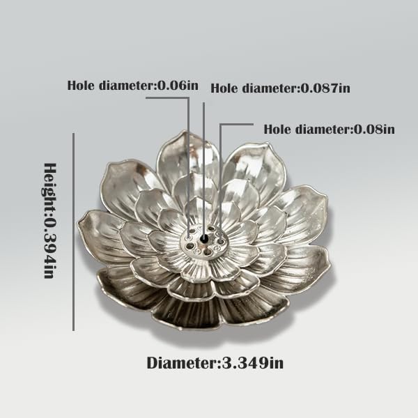 Incense Holder with Incense Stick Tray,Multi-Functional Incense Burner and Stick Holder Combo (1, Silvery)