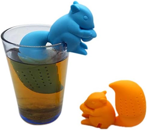 Cute Animal Silicone Tea Filters Tea Infuser Unicorn Shark Squirrel Cat Owl Elephant Tea Strainer Steeper-Ideal Gift for Tea Lovers (6PCS1)
