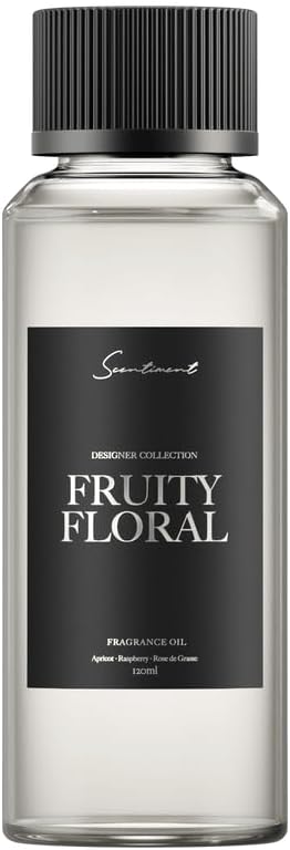 Scentiment Diffuser Oil - Fruity Floral Designer Collection | Aromatherapy Home Fragrance | Luxurious Scent with Notes of Apricot, Pear, Jasmine, Raspberry, Rose de Grasse (120ml) - Bloomnest