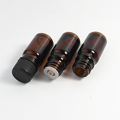 10Pcs 5ml Amber Glass Essential Oil Sample Bottles Vials With Orifice and Cap for Perfume Aromatherapy Container mollensiuer