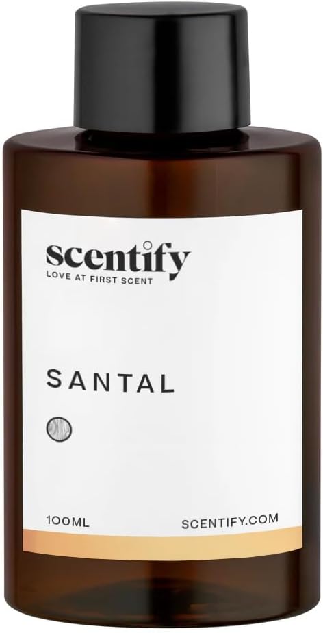 Scentify Santal Aroma Oil Refill Scent for Oil Diffusers - Iris, Amber, Sandalwood, Cedar Scents - Luxurious Relaxing Aromatherapy Diffuser Fragrance 100ml, 3.38 oz Scentify