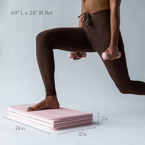 Stakt The Original Foldable Yoga Mat, Premium Fitness & Multi-Purpose Workout Mat with Non-Slip Surface, Portable & Lightweight for Studio or Home Use, As Seen on Shark Tank - Bloomnest