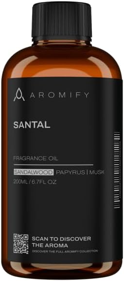 Santal Diffuser Oil, 6.7 FL Oz, 200 mL Diffuser Fragrance Oil for Home, Bathroom & Office, Aromatherapy Blend of Natural Essential Oil, Sandalwood & Musk Scent. - Bloomnest