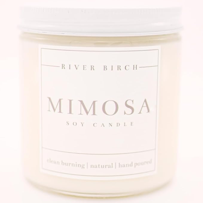 River Birch Candles Mimosa Scented Candle | Premium, All-Natural, Non-Toxic, Soy Candles | 16oz 90 Hr Burn Time | Cozy Relaxing Gifts for Home - Bloomnest
