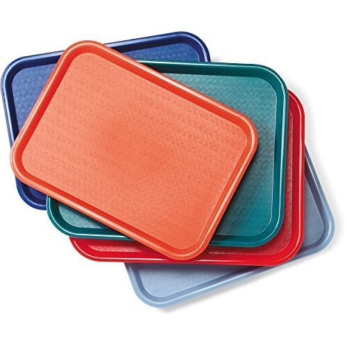 Carlisle FoodService Products CT121605 Cafe Standard Plastic Cafeteria/Fast Food Tray, NSF Certified, BPA Free, 16" Length x 12" Width, Red (Pack of 24) - Bloomnest