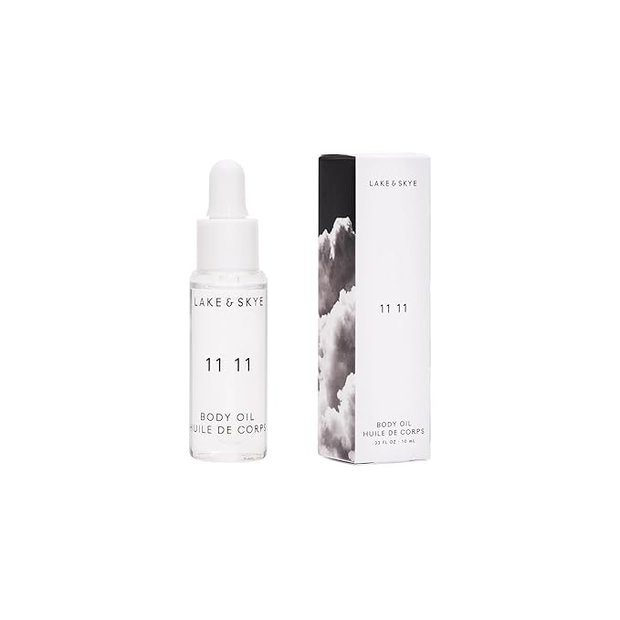 Lake & Skye 11 11 Body Oil Mini, 0.33 fl oz (10 ml) - Hydrating with Vitamin E & Sweet Almond Oil - Sheer & Uplifting Scent - Bloomnest