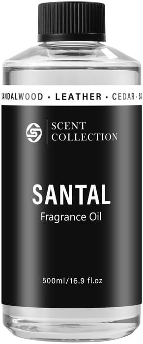 Luxury Hotel Scent Santal Diffuser Oil Waterless Essential Aromatherapy for Cold Air & Car Diffusers – Long Lasting Refill for Large Room & Home - Signature Sandalwood (500ml/16.9Fl oz) - Bloomnest