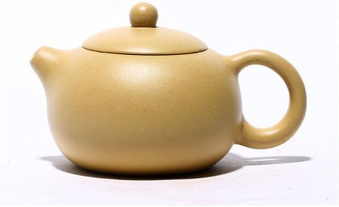 Xishi Teapot 7oz Chinese Zisha Clay Pot Ceramics Purple Sand Mud Kungfu Tea Set Kettle Spherical Filter (Yellow) - Bloomnest