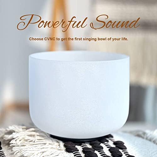 11 Inch C Note Root Chakra Frosted Quartz Crystal Singing Bowl mallet & O-ring For Meditation and Sound Therapy. - Bloomnest