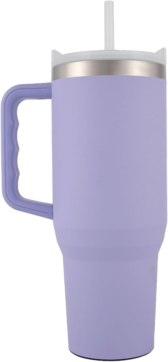 Yukon Outfitters Fit Forty 40oz Double Wall Vacuum Insulated Stainless Steel Tumbler with Reusable Straw & Ergonomic Handle | For Hot or Cold Beverage, Lavender - Bloomnest