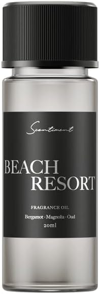 Scentiment Diffuser Oil - Beach Resort | Aromatherapy Fragrance Inspired by 5-Star Hotels | Luxurious Scent with Notes of Bergamot, Ocean, Peony with Amber & Sandalwood (20 mL) Scentiment
