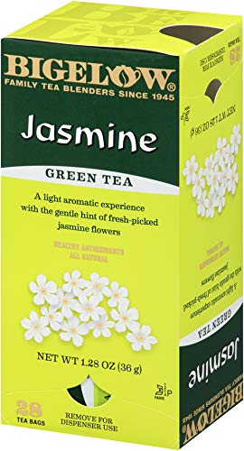 Bigelow Green Tea with Jasmine 28-Count Boxes (Pack of 6) Premium Bagged Jasmine Scented Green Tea Antioxidant-Rich All Natural Medium-Caffeine Tea in Individual Foil-Wrapped Bags - Bloomnest