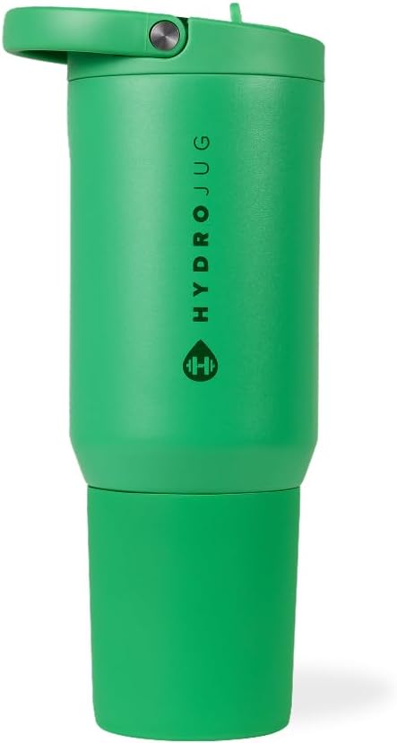 HydroJug Sport - Stainless Steel Tumbler with Straw, Vacuum Insulated, 20oz Leakproof Water Bottle, Ergonomic Design, Reusable, Dishwasher Safe, Rubber Base, Durable for Gym or Outdoors, Clover - Bloomnest