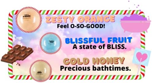 Sweet Escape Candy Fruity Juicy Sweet Treat Bomb Bath Fizzers Bath Bomb Gift Set for Women - 9 Large Bath Bombs Aromatherapy Luscious Fragrance Bath Gift Set - Bloomnest