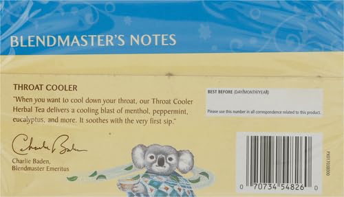 Celestial Seasonings Throat Cooler Herbal Tea, Caffeine Free, 16 Tea Bags Box (Pack of 2) - Bloomnest