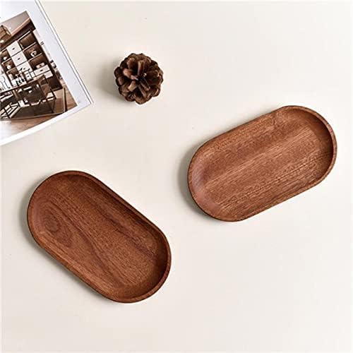 2 Pack Solid Wood Serving Platters and Trays of Natural Wood with Edge,Rectangular Avoid Sliding and Spilling Food (Walnut Trays x 2Pack) - Bloomnest