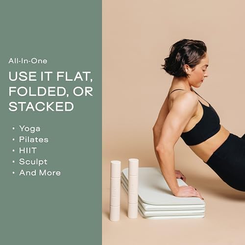 Stakt The Original Foldable Yoga Mat, Premium Fitness & Multi-Purpose Workout Mat with Non-Slip Surface, Portable & Lightweight for Studio or Home Use, As Seen on Shark Tank - Bloomnest