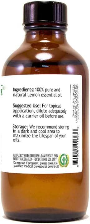 4 oz Lemon Essential Oil (100% Pure & Uncut) - GreenHealth Greenals