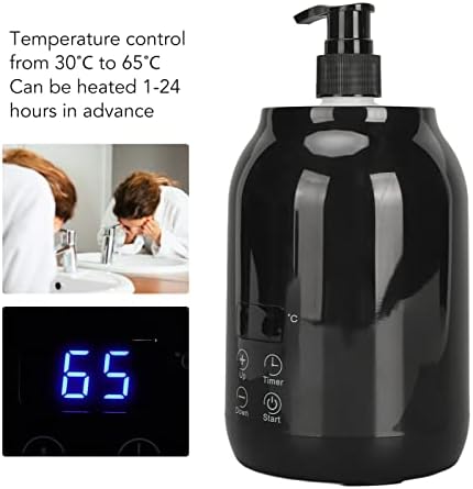 Massage Oil Warmer Bottle Professional Electric Lotion Digital Heater for SPA, LED Automatic Oil Warmer Heated Oil Lotion Cream with Two Oil Bottle for Salon, Barber Shops, Home