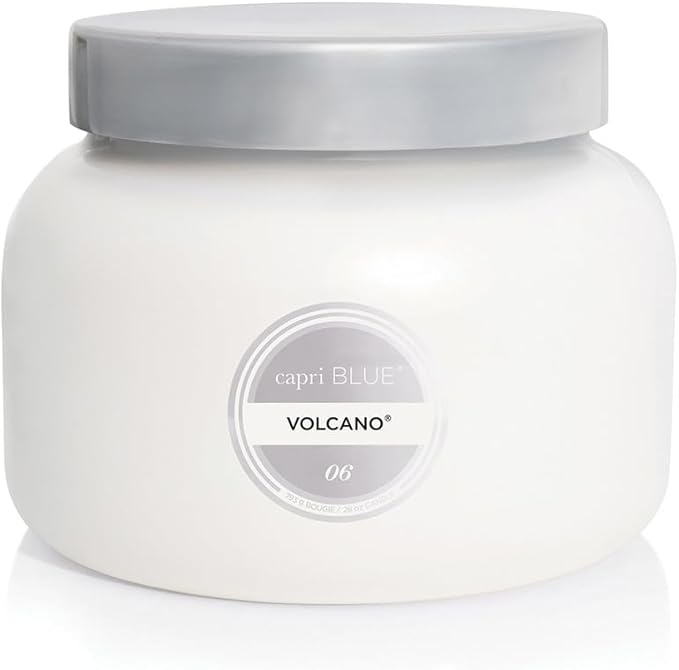 Capri Blue Volcano Scented Candles - Luxury Three Wick Candles for Home Scented with Tropical Fruit & Sugared Citrus - Soy Wax Blend - Large White Color (28 oz) - Bloomnest
