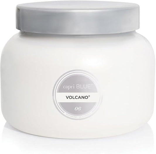 Capri Blue Volcano Scented Candles - Luxury Three Wick Candles for Home Scented with Tropical Fruit & Sugared Citrus - Soy Wax Blend - Large White Color (28 oz) - Bloomnest