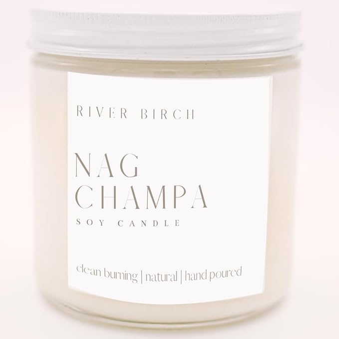 River Birch Candles Nag Champa Scented Candle | Premium, All-Natural, Non-Toxic, Soy Candles | 16oz 90 Hr Burn Time | Cozy Relaxing Gifts for Home - Bloomnest