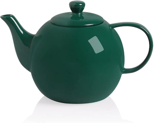 Sweejar Porcelain Teapot with Removable Stainless Steel Infuser,Microwave & Dishwasher Safe Tea Pots for Loose Tea,Tea Infuser Pots for Chrismas Women Gift (40oz Jade) - Bloomnest