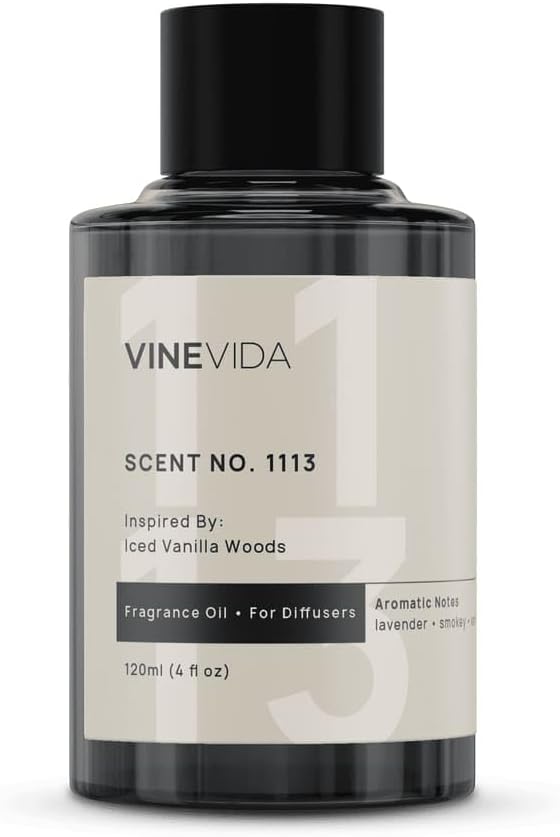 VINEVIDA [4 Fl Oz] Scent NO. 1113 Fragrance Oil for Cold Air Diffusers, Aromatic Notes of Vanilla, Lavender, Smokey & Woodsy Notes Essential Oils for Diffuser Oil Refill & Air Freshener Spray - Bloomnest