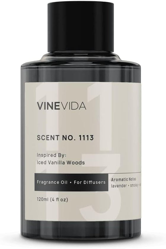 VINEVIDA [4 Fl Oz] Scent NO. 1113 Fragrance Oil for Cold Air Diffusers, Aromatic Notes of Vanilla, Lavender, Smokey & Woodsy Notes Essential Oils for Diffuser Oil Refill & Air Freshener Spray - Bloomnest