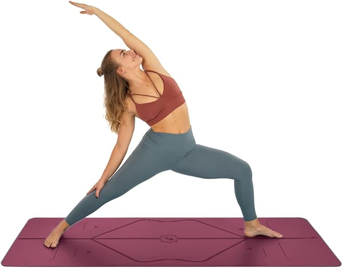 Liforme Original Yoga Mat – Free Yoga Bag Included - Patented Alignment System, Warrior-like Grip, Non-slip, Eco-friendly, sweat-resistant, long, wide, 4.2mm thick mat for comfort - Bloomnest