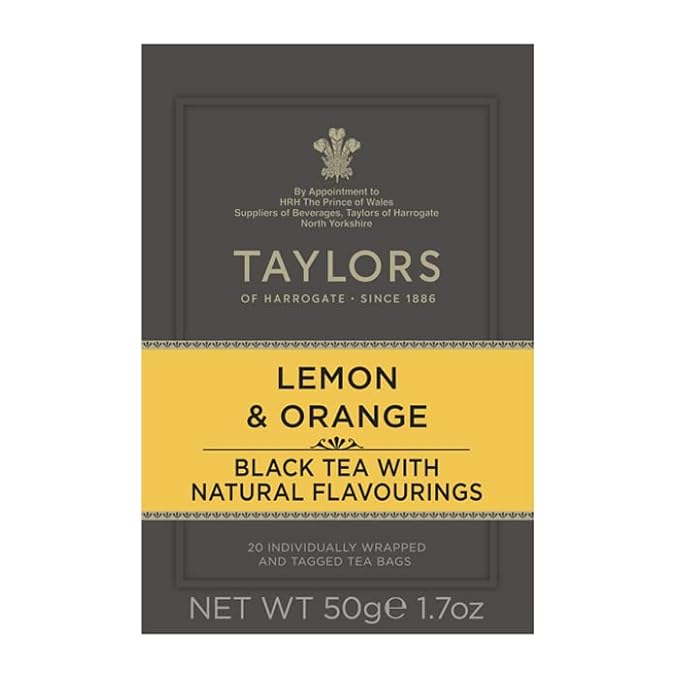 Taylors of Harrogate Lemon & Orange Black Teabags, 20 Teabags (Pack of 2) - Bloomnest